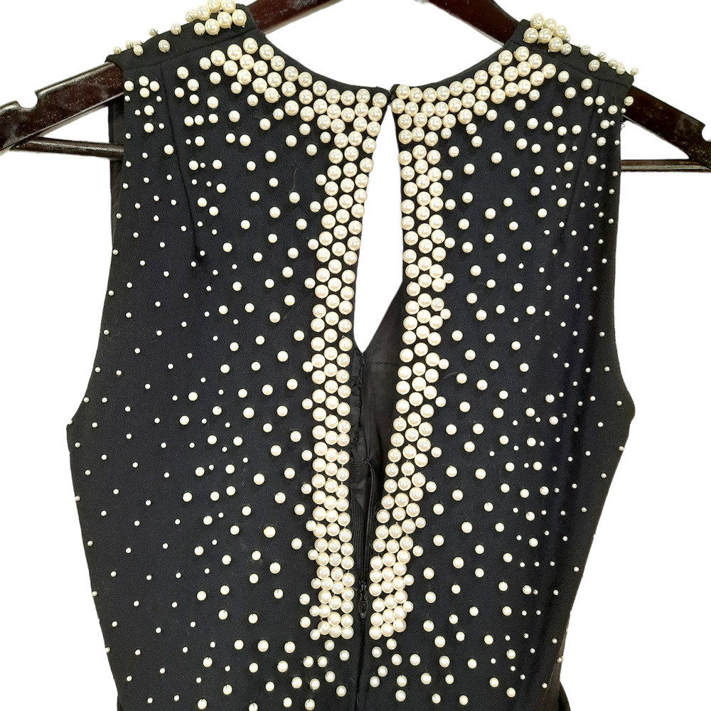 Vintage Jayna| 1960/1970 Black & White Pearl Cocktail Dress